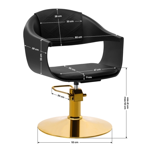 Gabbiano fotel fryzjerski A364 czarny - 9