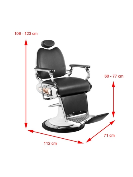 Gabbiano fotel barberski Moto Style czarny - 6